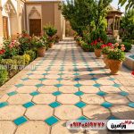 آجر هشت‌پهلو قزاقی برای کف باغ و ویلا