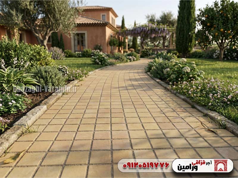 آجر قزاقی کف نظامی 20×20 5 آجر کف فرش قزاقی 20×20 برای مسیر باغ و محوطه سازی