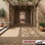 کاربرد آجر کف شش‌پهلو قزاقی در فضای لوکس سنتی